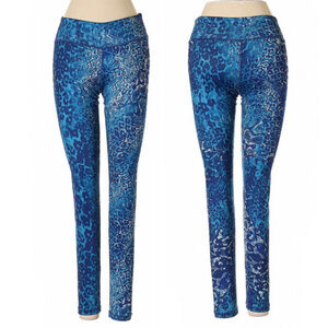 𝅺High energie animal print blue yoga leggings S/XS